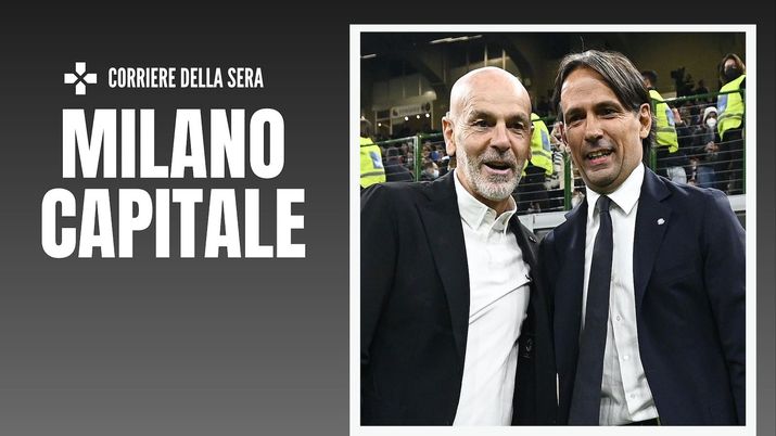 Stefano Pioli (allenatore AC Milan) e Simone Inzaghi prima di un derby Inter-Milan | News (Getty Images) Pioli Inzaghi derby Inter-Milan Serie A 2023-2024