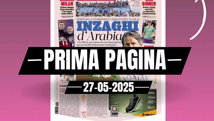 Prima pagina Gazzetta dello Sport: 'Milan, Tare pensa anche a Motta'