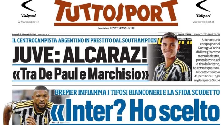prima pagina tuttosport oggi