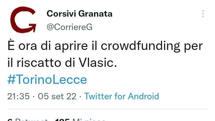 Torino-Lecce 1-0, le reazioni social: “Apriamo un crowdfunding per il riscatto di Vlasic” - immagine 1