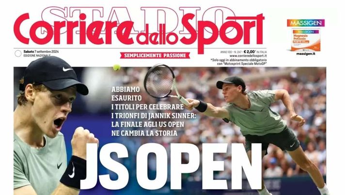 prima pagina corriere dello sport oggi