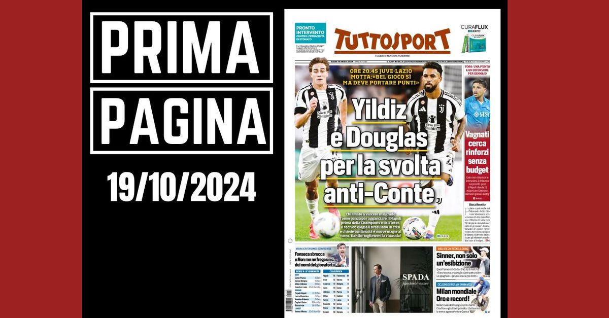 Prima pagina Tuttosport: “Yildiz e Douglas per la svolta anti Conte”