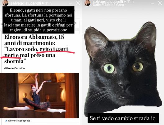 Selvaggia Lucarelli contro Eleonora Abbagnato: “Gatti neri? La sfortuna la portiamo noi visto…”- immagine 2