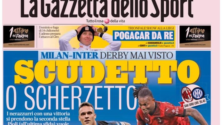 PRIMA PAGINA GAZZETTA DELLO SPORT OGGI: “Inzaghi al rinnovo, ci metto la firma”