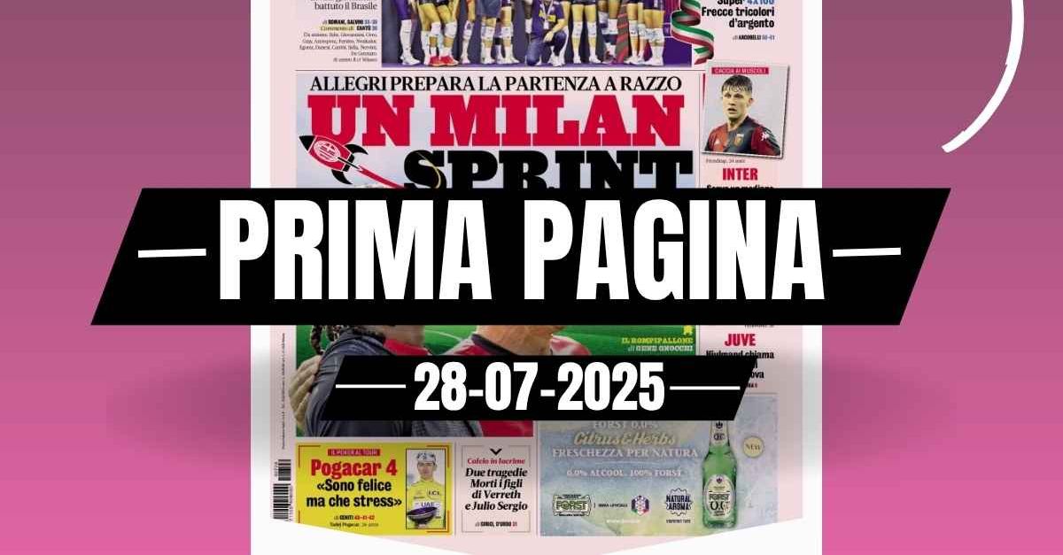 prima pagina gazzetta dello sport allegri prepara un milan sprint