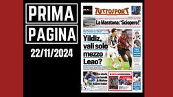 Prima pagina Tuttosport: Milan-Juventus. Yildiz, vali solo mezzo Leao?