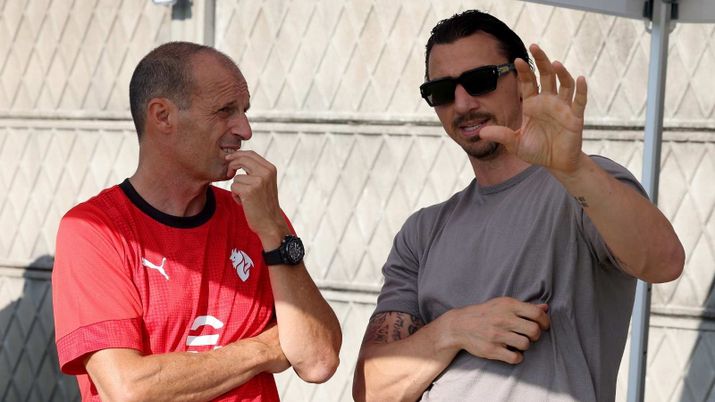 Pellegatti sul futuro di Allegri | AC Milan News e ultime notizie (Credits Getty Images) AC Milan, Massimiliano Allegri e Zlatan Ibrahimovic