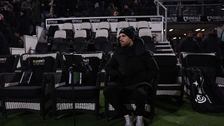 ALMELO, NETHERLANDS - JANUARY 27: Jordan Henderson of Ajax looks on from the dugout prior to the Dutch Eredivisie match between Heracles Almelo and AFC Ajax at Erve Asito on January 27, 2024 in Almelo, Netherlands. (Photo by Dean Mouhtaropoulos/Getty Images)