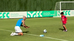 Mazzocchi cuore d’oro, allenamento speciale con un suo piccolo tifoso