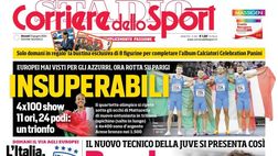 PRIMA PAGINA CORRIERE DELLO SPORT OGGI: “Motta: Tutta la mia ambizione per rendere felici i tifosi”
