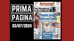 Prima pagina Tuttosport: “Juventus, preso Thuram. Sotto con Couto”