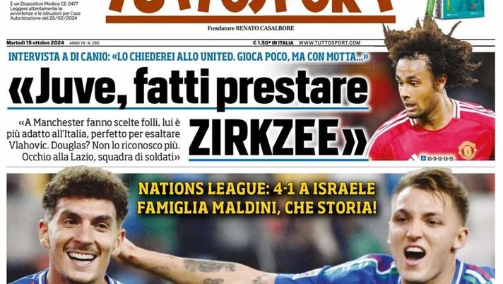 prima pagina tuttosport oggi