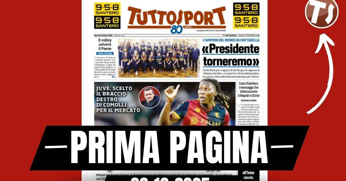 prima pagina tuttosport de siervo rabiot scontro aperto