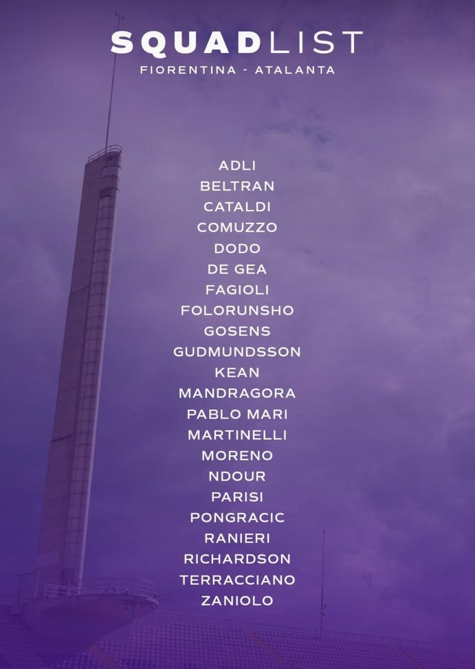 Fiorentina, i convocati per l’Atalanta: nessuna sorpresa. Una sola assenza- immagine 2