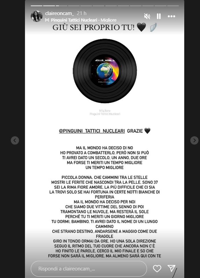 I Pinguini tattici nucleari dedicano ‘Migliore’ a Giulia Tramontano. La reazione della sorella- immagine 4