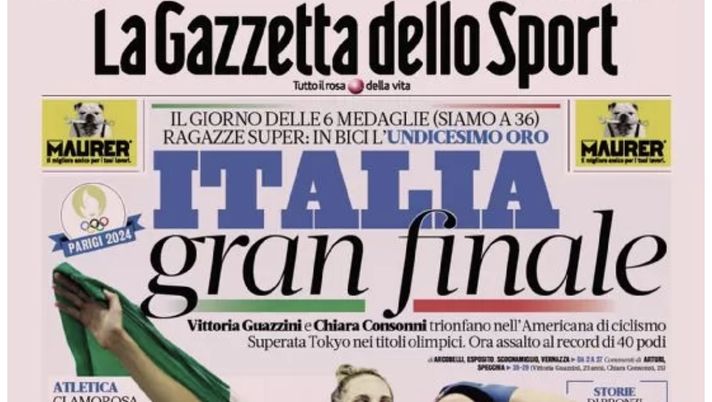PRIMA PAGINA GAZZETTA DELLO SPORT OGGI: “Scopriamo il primo Napoli di Conte” - immagine 1