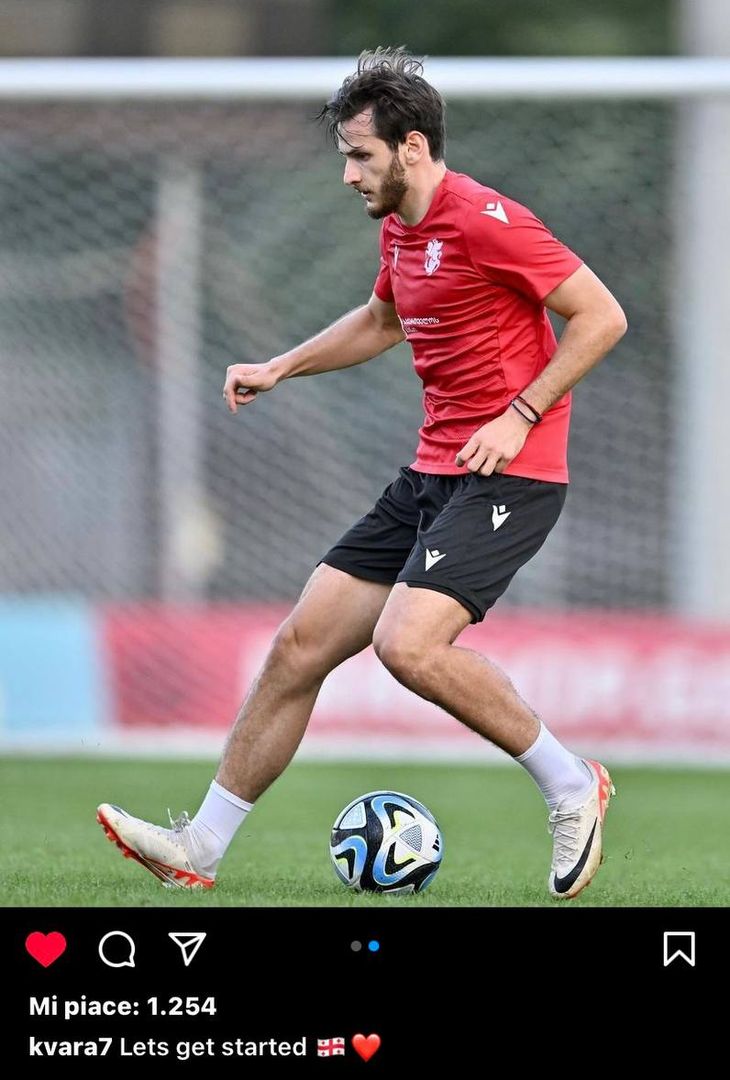 Kvaratskhelia carico per le sfide con la Georgia: il post sui social