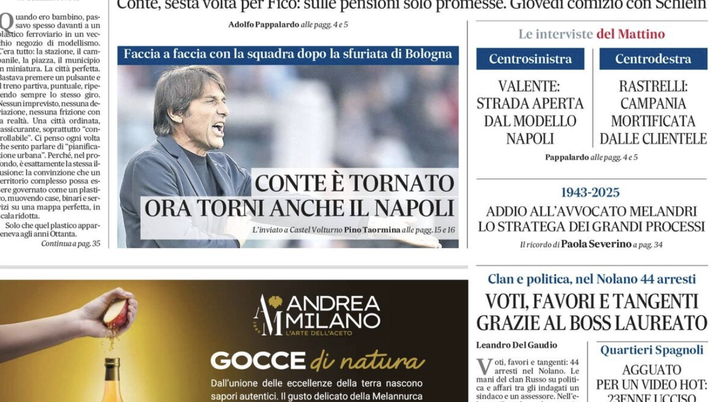 Il Napoli sui media: le prime pagine dei quotidiani di oggi- immagine 1