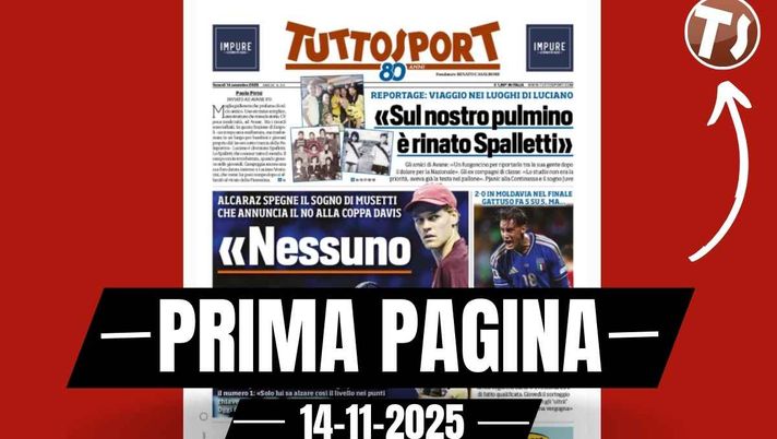 Prima pagina Tuttosport: 'Italia non è una vittoria da Mondiale'