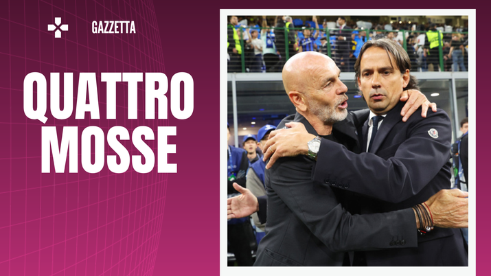 Stefano Pioli (allenatore AC Milan) con Simone Inzaghi (allenatore Inter) prima di un derby di Milano | Milan News (Getty Images) Pioli Inzaghi derby Inter-Milan Serie A 2023-2024