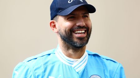 ABU DHABI, UNITED ARAB EMIRATES - NOVEMBER 25: Footballer Sergio Aguero walks in the Paddock prior to qualifying ahead of the F1 Grand Prix of Abu Dhabi at Yas Marina Circuit on November 25, 2023 in Abu Dhabi, United Arab Emirates. (Photo by Clive Rose/Getty Images)