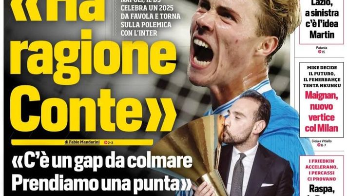 Prime pagine giornali sportivi oggi: il Napoli sui media- immagine 1
