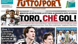PRIMA PAGINA TUTTOSPORT OGGI: “Atalanta a Cagliari, Napoli a Udine. Il duello per la vetta in trasferta”