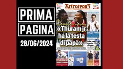 Prima pagina Tuttosport: “Damiani: ‘Thuram junior ha la testa di papà'”
