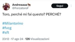 Milan-Torino 2-2, le reazioni social: “Toro, perché mi fai questo? Perché?”