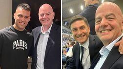 Inter-Cagliari, in tribuna Infantino: “Un piacere incontrare Zanetti e Lautaro”