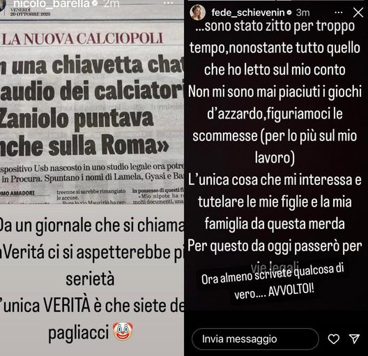 Scommesse, la moglie di Barella rincara la dose dopo l’articolo che lo cita: “Avvoltoi, ora…”- immagine 3