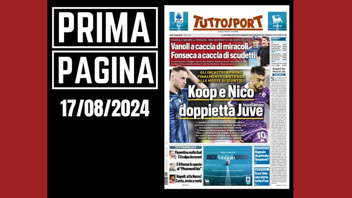 Prima pagina Tuttosport: Milan, Fonseca a caccia di scudetti