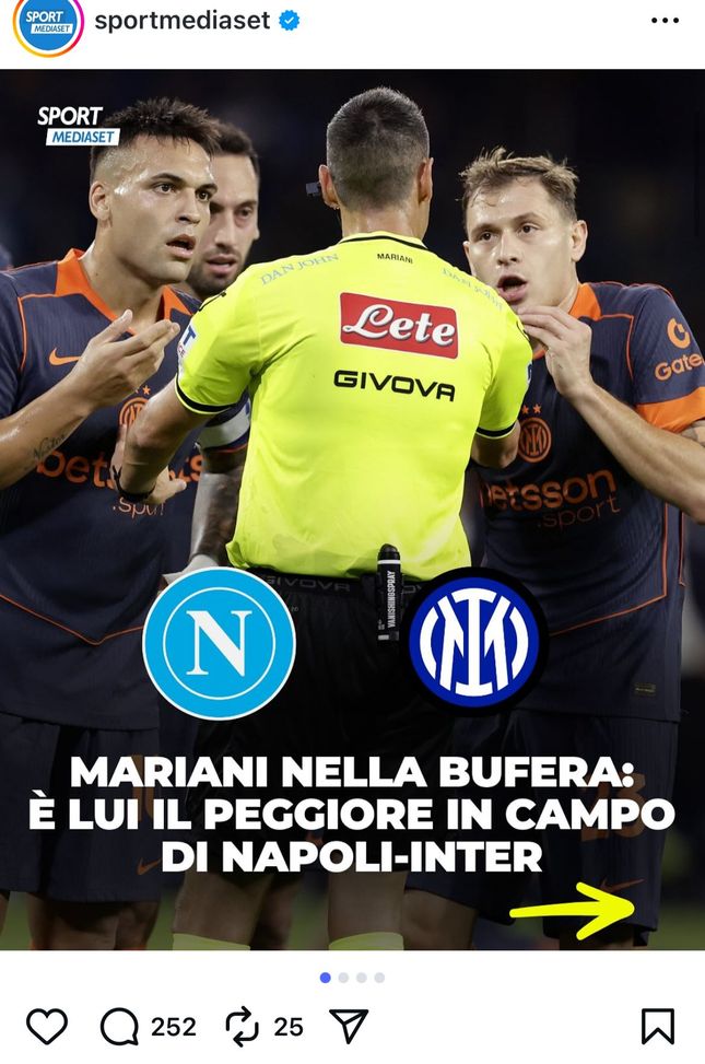 Mariani aveva lasciato in campo Beukema dopo la gomitata a Gabbia in finale di Coppa Italia...  inter-nel-derby-lo-stesso-rigore-concesso-a-di-lorenzo-ma-allora-cera-furbizia