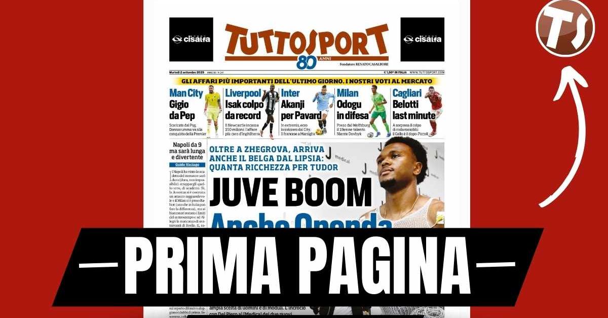 Prima pagina Tuttosport: “Milan, Odogu in difesa. Niente Dovbyk” Prima pagina Tuttosport: “Milan, Odogu in difesa. Niente Dovbyk”