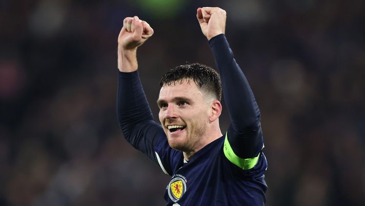 Andy Robertson. (Foto di Ian MacNicol/Getty Images) Robertson Jota Scozia