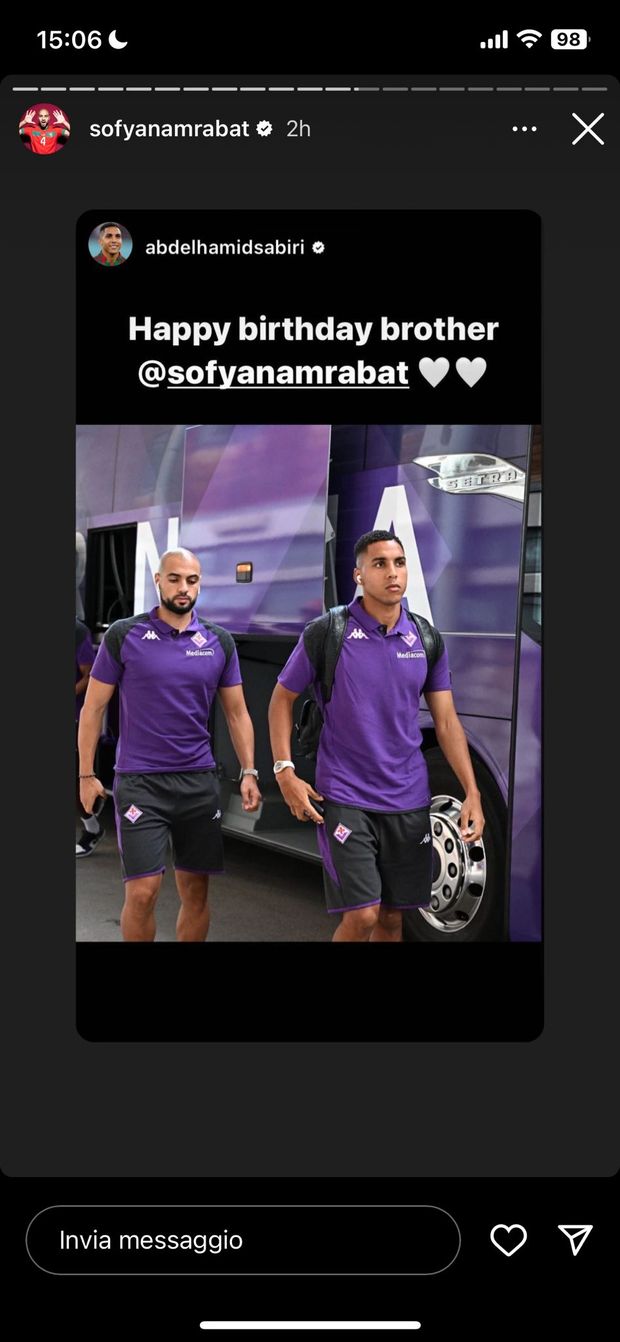 FOTO – Amrabat compie gli anni. Sabiri e Igor in coro: “Auguri fratello!”- immagine 2