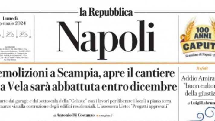 prima pagina la repubblica napoli