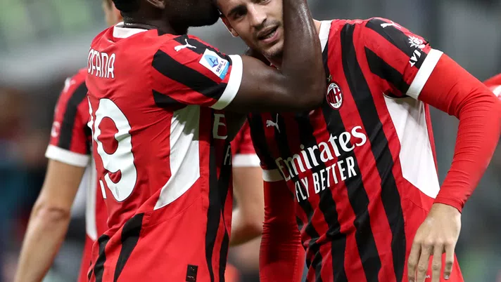 Álvaro Morata Youssouf Fofana AC Milan Milan-Lecce 3-0 Serie A 2024-2025