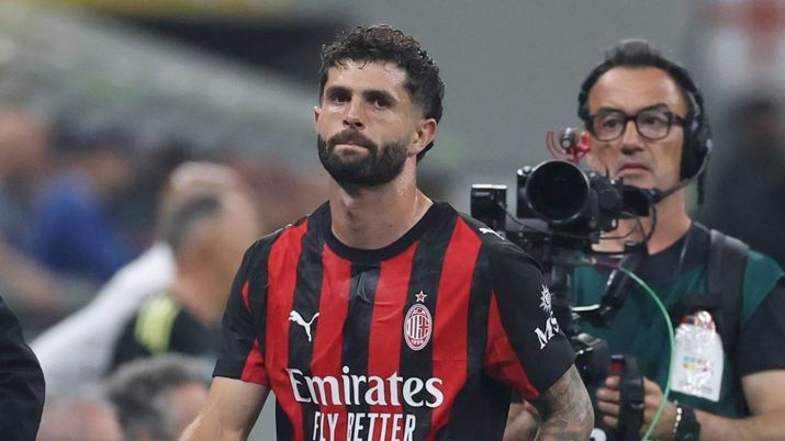 Christian Pulisic attaccante AC Milan durante Milan-Juventus di Serie A