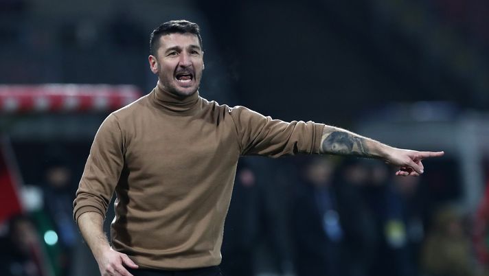 MONZA, ITALY - JANUARY 13: AC Monza coach Salvatore Bocchetti reacts during the Serie A match between AC Monza and ACF Fiorentina at U-Power Stadium on January 13, 2025 in Monza, Italy. (Photo by Marco Luzzani/Getty Images) Bocchetti