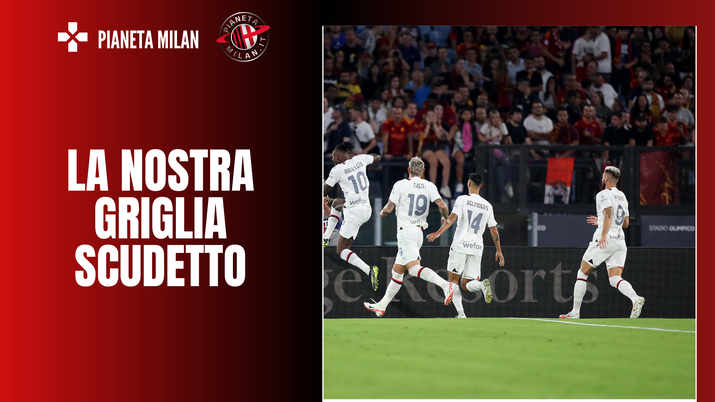 Esultanza dei giocatori del Milan durante Roma-Milan 1-2 Serie A 2023-2024