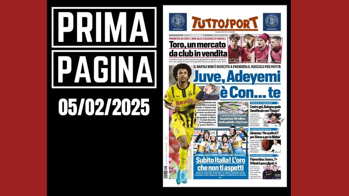 Prima Pagina Tuttosport 5 febbraio