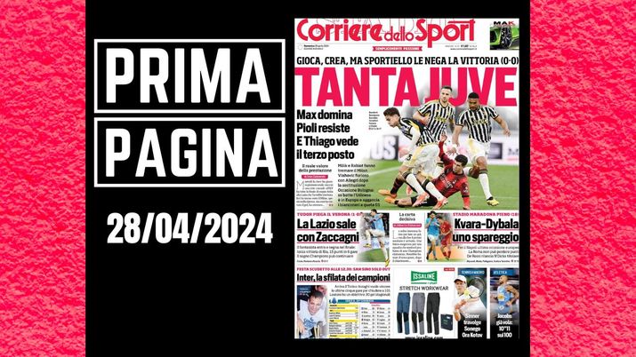 Il Corriere dello Sport, la prima pagina di oggi, domenica 28 aprile 2024 Il Corriere dello Sport