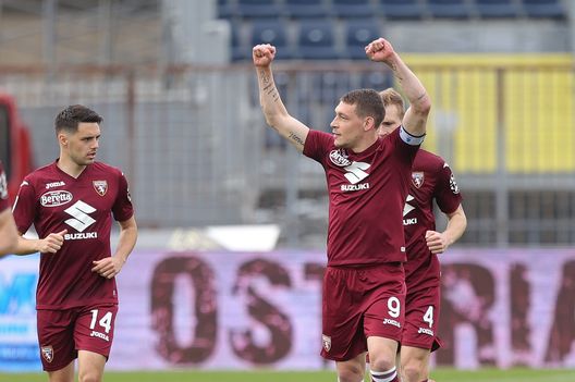 EMPOLI, ITALY - MAY 01: Andrea Belotti of Torino FC celebrates after scoring a goal during the Serie A match between Empoli FC and Torino FC at Stadio Carlo Castellani on May 1, 2022 in Empoli, Italy. (Photo by Gabriele Maltinti/Getty Images)