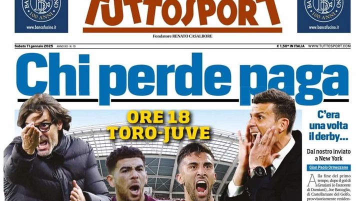 prima pagina tuttosport oggi