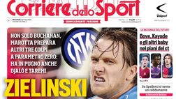 LA PRIMA PAGINA DEL CORRIERE DELLO SPORT: “Zielinski sceglie l’Inter. Il Napoli rilancia”