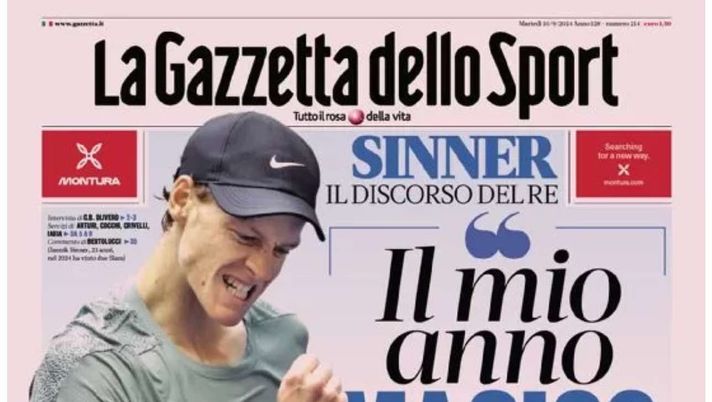 PRIMA PAGINA GAZZETTA DELLO SPORT OGGI: “Inzaghi al rinnovo, ci metto la firma”