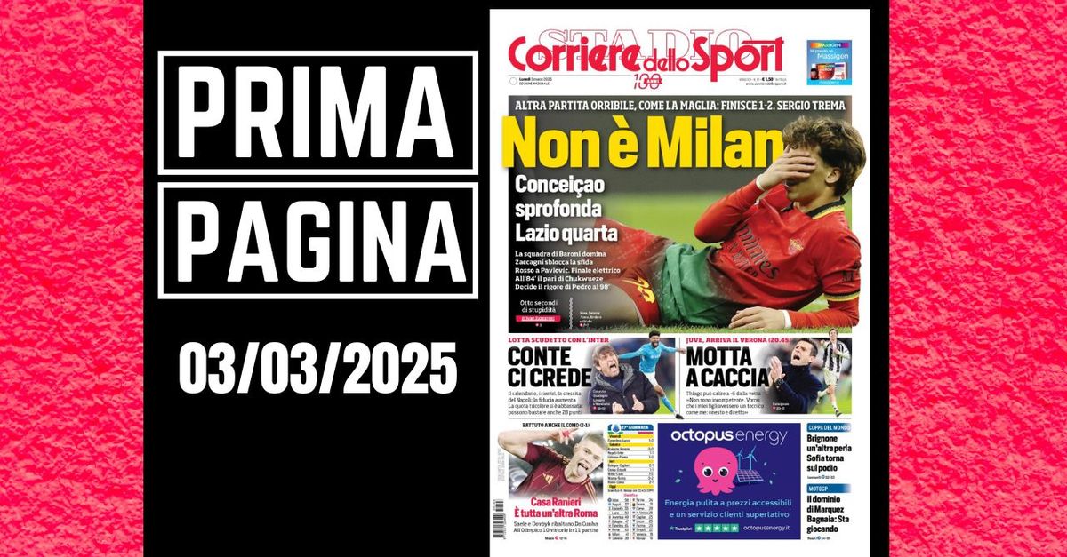 Prima pagina Corriere dello Sport: “Non è Milan. Orribile come la maglia”