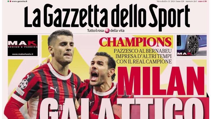 PRIMA PAGINA GAZZETTA DELLO SPORT OGGI: “Inzaghi al rinnovo, ci metto la firma”