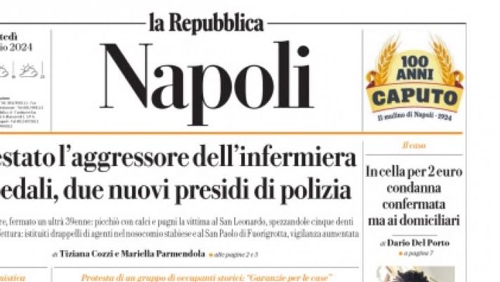 prima pagina la repubblica napoli